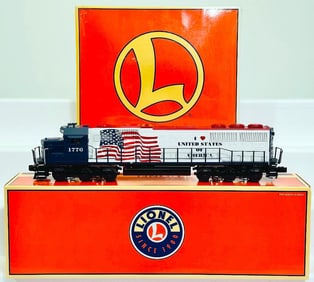 Lionel Modern O Gauge I Love USA SD – 60 Diesel Locomotive and Lionel Cola Animated Car and