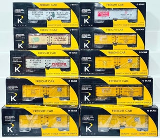 K-Line Modern O Gauge Ten (10) Assorted Freight Cars Boxed