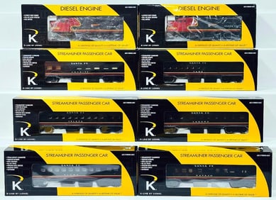 K-Line Modern O Gauge Santa Fe Midnight Chief Alco A Powered Unit and Santa Fe Midnight Chief