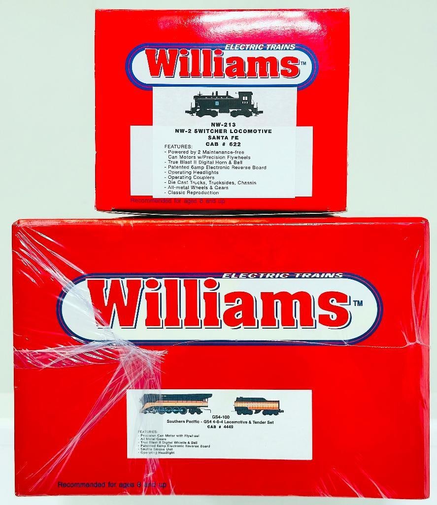 Williams Modern O Gauge Southern Pacific GS4 4 –8–4 Locomotive and Tender and NW–2 Santa Fe (1 of 4)
