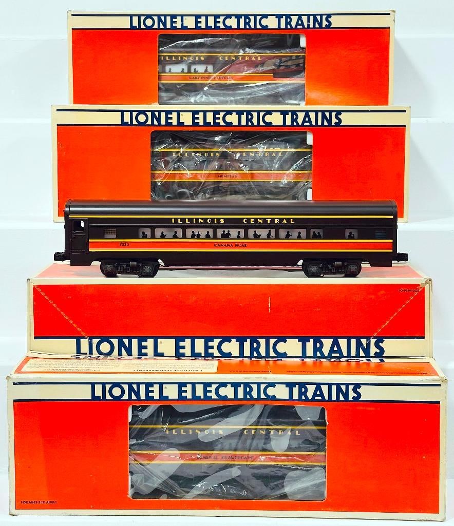 Lionel Modern O Gauge Illinois Central Aluminum Observation Car – Illinois Central Banana Road Car: Lionel Modern O Gauge Illinois Central Aluminum Observation Car – Illinois Central Banana Road Passenger Car – Illinois Central Pontchartrain Combo Car – Illinois Central Beauregard Dining Car B