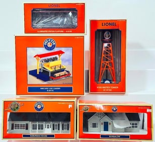 Lionel Modern O Gauge AMC/ARC Log Loader–Bungalow House-Suburban House–#193 Water Tower
