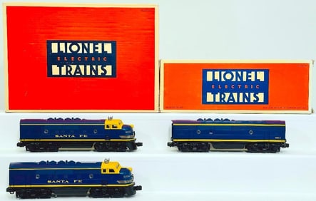 Lionel Modern O Gauge Santa Fe F3 AA Diesel Units and Santa Fe F – 3B Unit Boxed