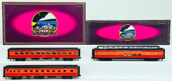 MTH Modern O Gauge Southern Pacific 2 Car 70 foot Sleeper/Diner Passenger Set Smooth Sides