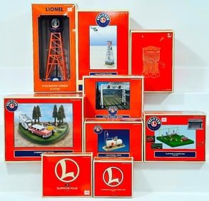 Lionel Modern O Gauge Nine (9) Assorted Accessories Boxed