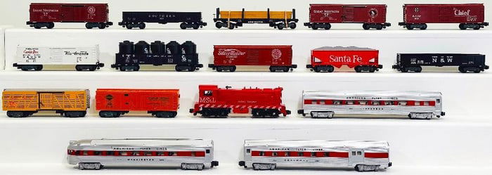 American Flyer Postwar S Gauge MStL Switcher-Red-Striped Window Passenger Cars- 12 Assorted Freights