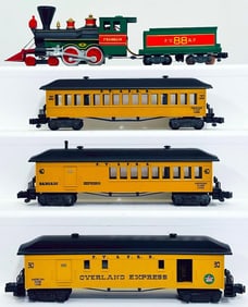 American Flyer Postwar S Gauge Franklin 88 Locomotive and Tender and 20 - 30 - 40 Old Time Cars