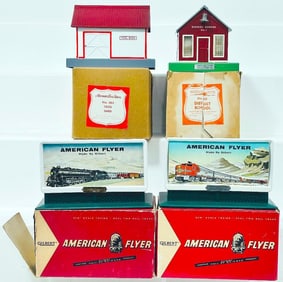 American Flyer Postwar S Gauge 23568 Billboard Steam Whistle/561 Diesel Horn/585 Tool Shed/School 