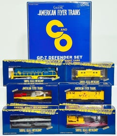 American Flyer Lionel Modern S Gauge GP - 7 Defender Freight Set Boxed