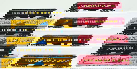 American Flyer Postwar S Gauge Red Madison 652 - 652 - 653 - 654 Heavyweight Passenger Cars and  652