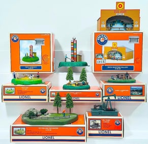 Lionel Modern O Gauge  Duck Shooting Gallery-Hobo Campfire-Party Ride -Oil Pump-Sly Fox and Hunter