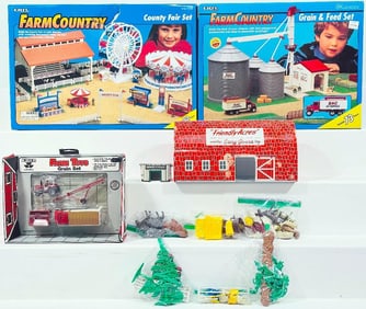 Ertl Modern Farm Country County Fair Set and Ertl Farm Country Crane and Feed Set Boxed