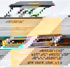 American Flyer Postwar S Gauge No. 271 Three Piece Whistle Stop Set and 273 Green Suburban Railroad