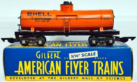 American Flyer Postwar S Gauge No. 625 orange painted Tank Car from 1946 RARE