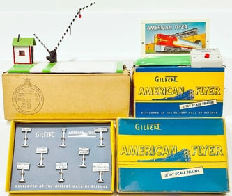 American Flyer Postwar S Gauge 591 Crossing Gate - 566 Whistling Billboard - 31 Railroad Signs