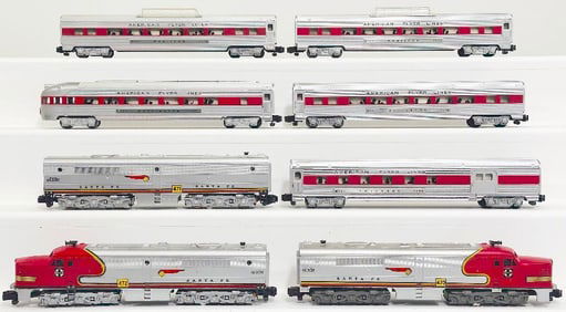 American Flyer Postwar S Gauge 470-471-472 Santa Fe ABA Alco Diesel Units/ 5 Assorted Passenger Cars