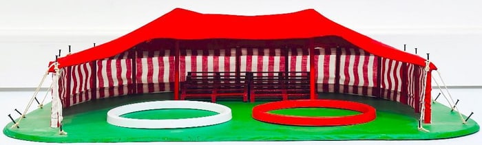 American Flyer Modern S Gauge Reproduction Circus Tent on baseboard