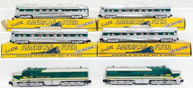 American Flyer Postwar S Gauge Set No. K5364W Silver Rocket Passenger Set