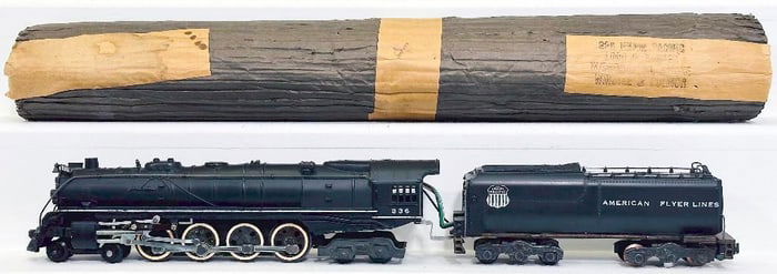 American Flyer Postwar S Gauge 336 Union Pacific Locomotive and Tender with choo-choo and whistle