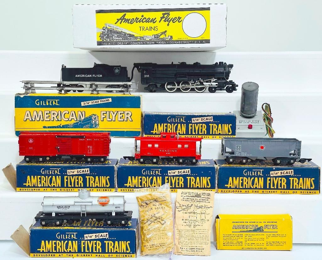 American Flyer Postwar S Gauge Set No. 5204W 315 PRR Freight Set from 1952 Boxed (1 of 8)