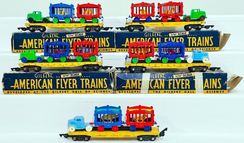 American Flyer Postwar S Gauge Circus Flat Car with load X5