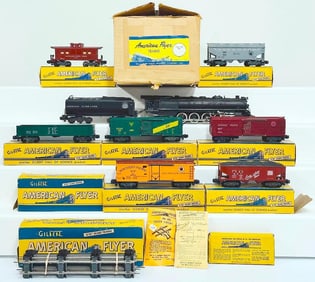 American Flyer Postwar S Gauge Set No. 5358W The Challenger Steam Freight Set from 1953 Boxed