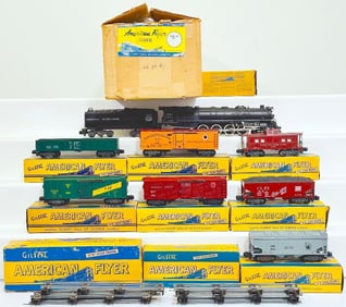 American Flyer Postwar S Gauge Set No. K5358W Challenger Steam Freight Set from 1954 Boxed