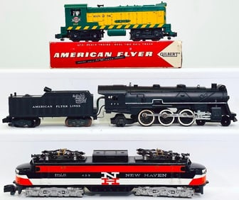 American Flyer Postwar S Gauge 293 New York New Haven Hartford Locomotive and Tender-499 New Haven