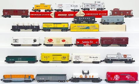 American Flyer Postwar S Gauge Twenty-One (21) Assorted Freight Cars