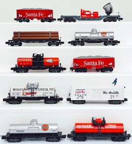 American Flyer Postwar S Gauge Ten (10) Assorted Freight Cars with knuckle couplers