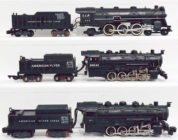American Flyer Postwar S Gauge 343 Nickel Plate Locomotive and Tender-342 AC Nickel Plate Road Loco