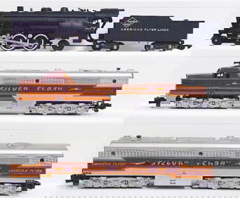 American Flyer Postwar S Gauge 477 and 480 Silver Flash A - B Alco Diesel Units - 302 Reading Lines 