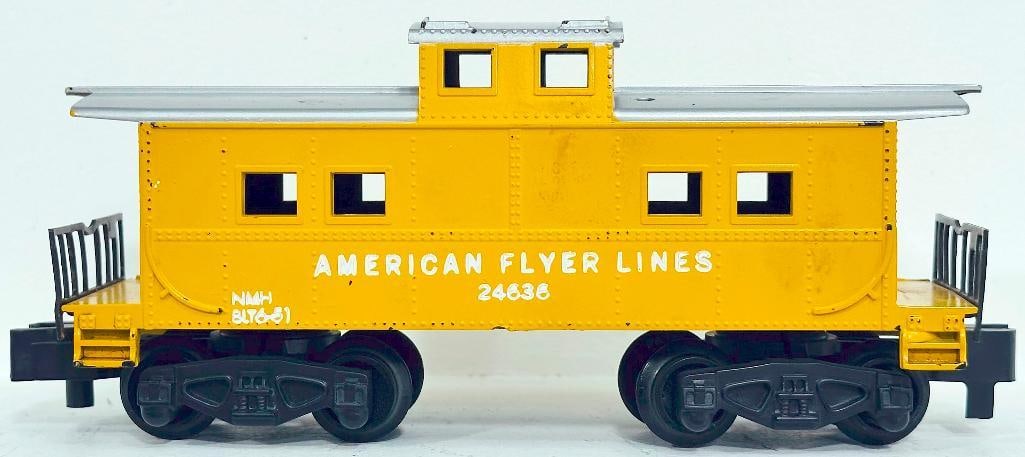 American Flyer Postwar S Gauge 24636 yellow AFL Caboose with White Lettering - very rare (1 of 6)