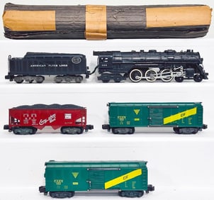 American Flyer Postwar S Gauge 326 PRR Hudson Locomotive & Tender with 922 GAEX Car X2/921 Hopper