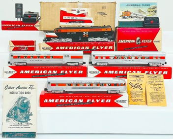 American Flyer Postwar S Gauge Set No. 20340 The New Clipper Passenger Set from 1957 Boxed