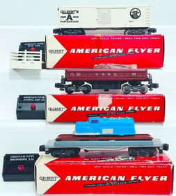 American Flyer Postwar S Gauge 919 Operating Dump Car-25019 Gilbert's Grade A Milk Reefer