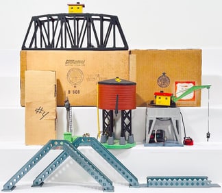 American Flyer Postwar S Gauge 761 Semaphore - 748 Foot Bridge - 750 Trestle Bridge Boxed