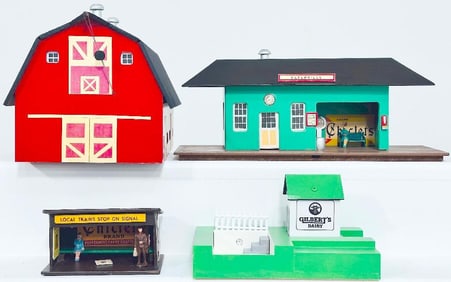 American Flyer Postwar S Gauge 163 Flyerville Station - Railroad Train Stop on Signal Shack