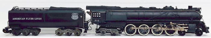 American Flyer Postwar S Gauge 332 Union Pacific 4 - 8 - 4 Locomotive and Tender