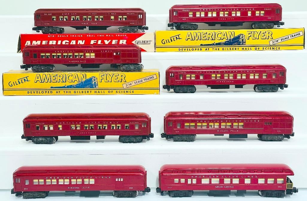 American Flyer Postwar S Gauge Eight (8) Assorted Red Heavyweight Passenger Cars (1 of 7)