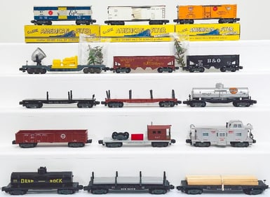 American Flyer Postwar S Gauge Fifteen (15) Assorted Freight Cars