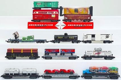 American Flyer Postwar S Gauge Thirteen (13) Assorted Freight Cars