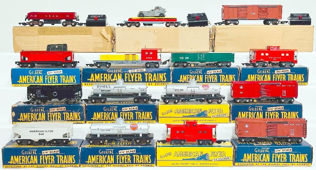 American Flyer Postwar S Gauge 719 CBQ Dump Car Complete/759 Automatic Unloading Car complete/734 (1 of 8)