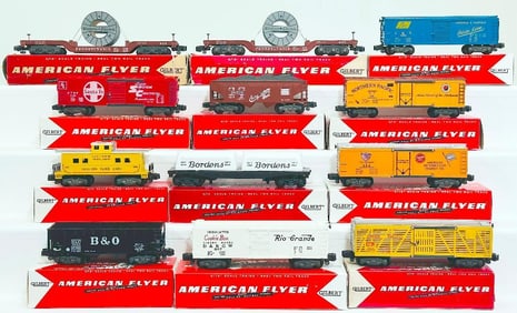 American Flyer Postwar S Gauge Twelve (12) Assorted Freight Cars