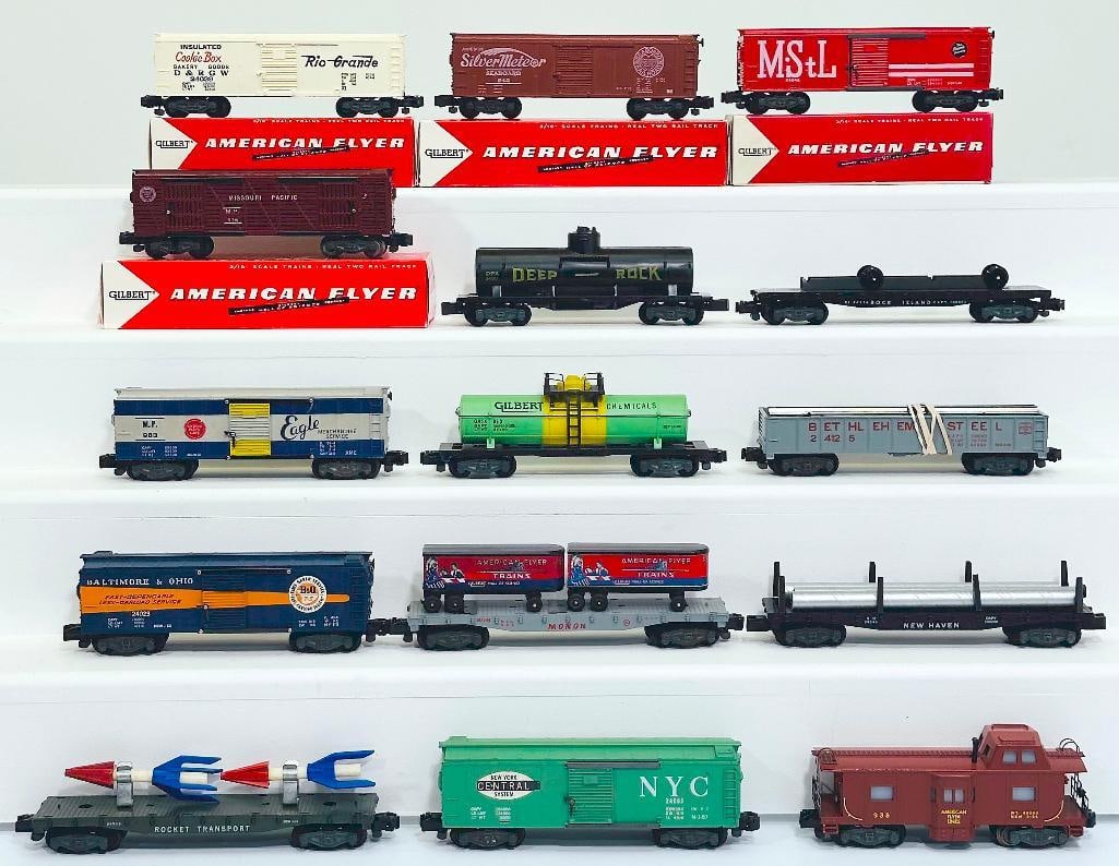 American Flyer Postwar S Gauge Fifteen (15) Assorted Freight Cars including RARE 24320 Deep Rock Car (1 of 8)