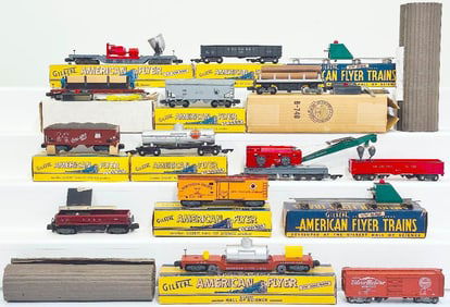American Flyer Postwar S Gauge Fifteen (15) Assorted Freight Cars