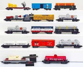 American Flyer Postwar S Gauge Fourteen (14) Assorted Freight Cars with knuckle couplers