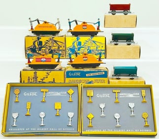 American Flyer Postwar S Gauge 30 Highway Signs Boxed  X2 - 740 Hand Car X4 - Tipple Car Boxed X3