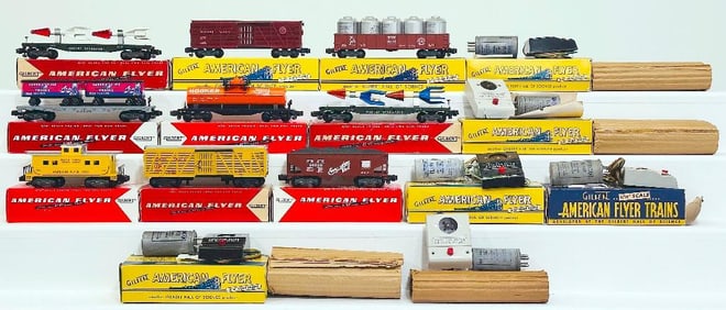 American Flyer Postwar S Gauge Nine (9) Assorted Freight Cars