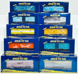 American Flyer Lionel Modern S Gauge Ten (10) Assorted Freight Cars Boxed